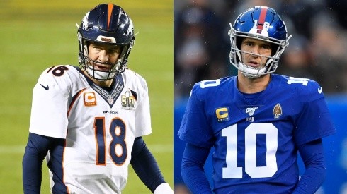 Peyton Manning (left / Denver Broncos), Eli Manning (right / New York Giants) - NFL