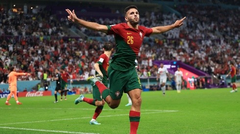 Gonçalo Ramos en celebración de uno de sus tres goles.