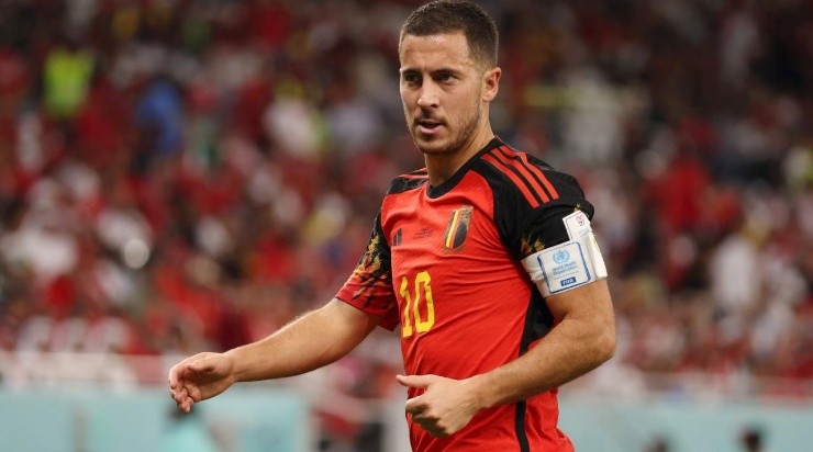 Eden Hazard of Belgium looks on during the FIFA World Cup Qatar 2022  (Photo by Elsa/Getty Images)