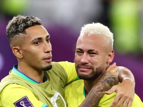 El llanto de Neymar tras la eliminación de Brasil