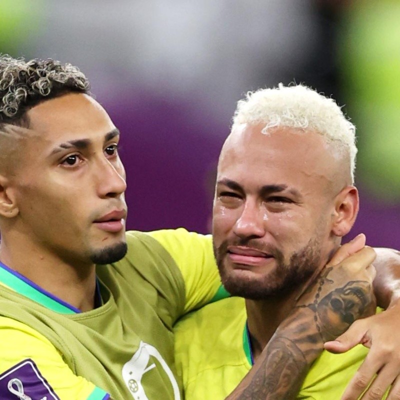 El llanto de Neymar tras la eliminación de Brasil