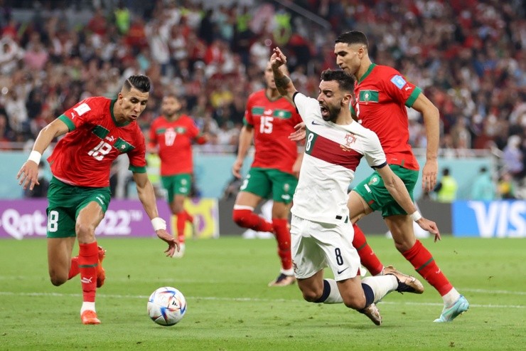 Portugal no logra abrir a la defensa marroquí (Getty Images)