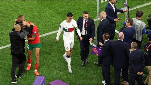 Cristiano Ronaldo of Portugal walks off the pitch after the team's defeat