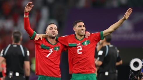 Photo by Catherine Ivill/Getty Images - Ziyech e Hakimi levam Marrocos para a semifinal da Copa do Mundo