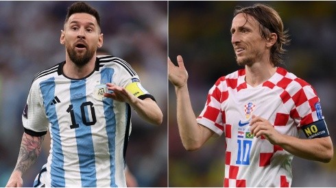 Lionel Messi of Argentina (L) and Luka Modric of Croatia (R)