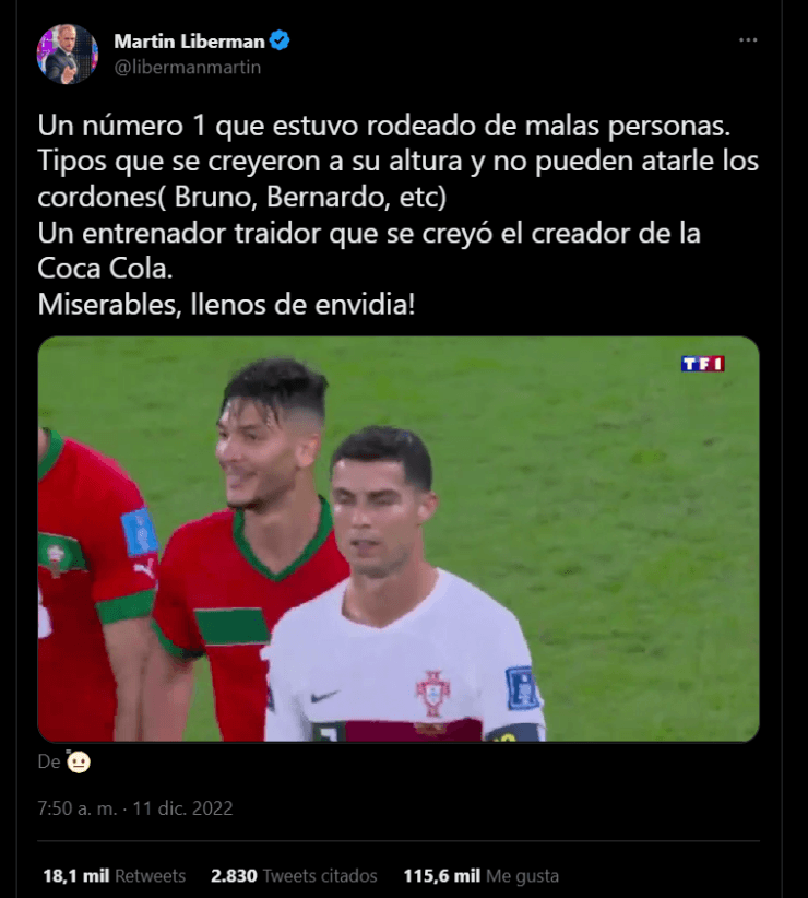Martín Liberman Cristiano Ronaldo Qatar 2022