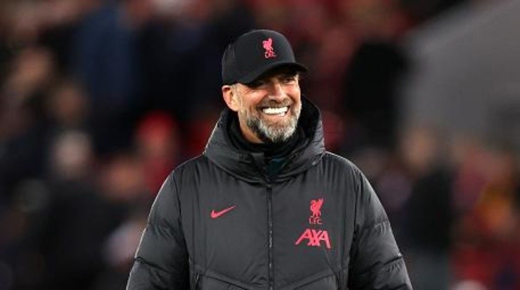LIVERPOOL, ENGLAND - NOVEMBER 09: Jurgen Klopp, Manager of Liverpool reacts prior to the Carabao Cup Third Round match between Liverpool and Derby County at Anfield on November 09, 2022 in Liverpool, England. (Photo by Nathan Stirk/Getty Images)