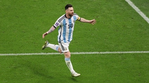 Lionel Messi celebra su gol ante Croacia por las semifinales de Qatar 2022.