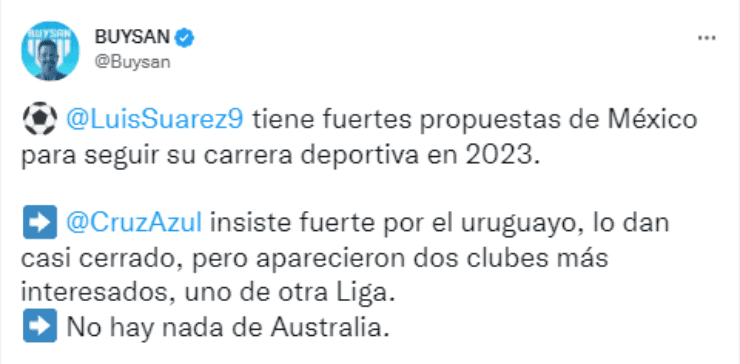 Luis Suárez, candidato para reforzar a Cruz Azul