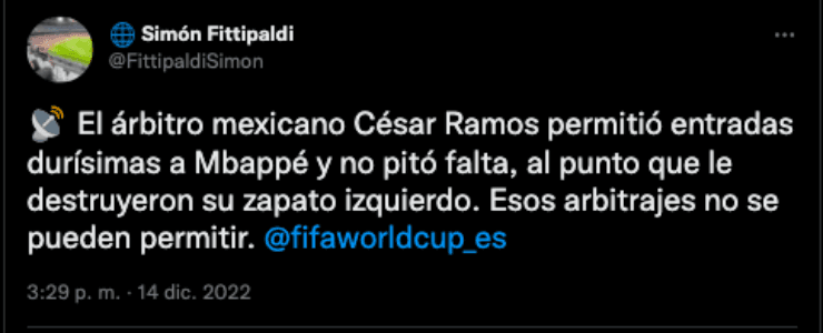 Críticas a César Ramos | Twitter