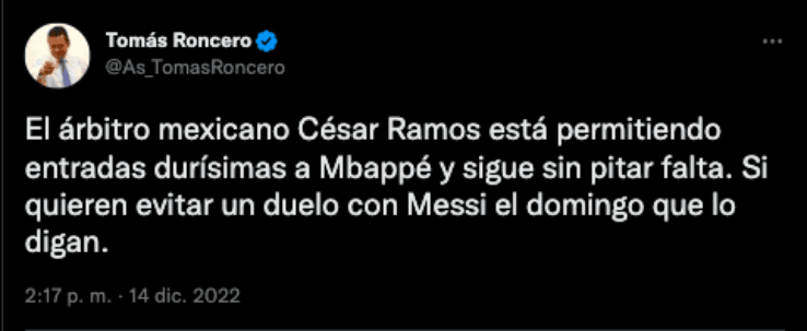 Críticas a César Ramos | Twitter