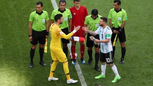 Lloris y Messi en 2018.