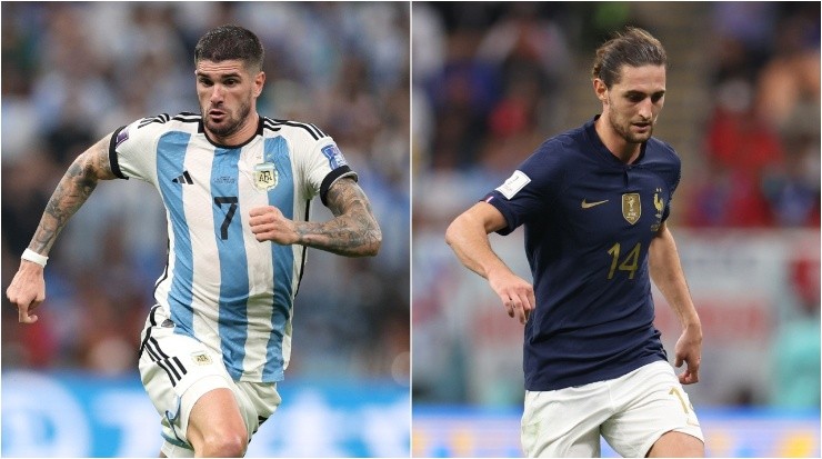 Rodrigo de Paul (left) and Adrien Rabiot. (Getty Images)