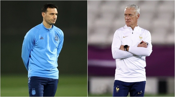 Lionel Scaloni (left) and Didier Deschamps. (Getty Images)