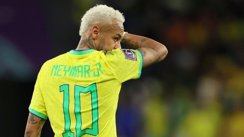 Neymar, en el Mundial de Qatar con Brasil.