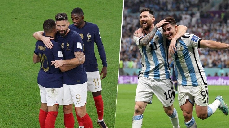 Las delanteras de Francia y Argentina.
