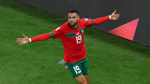 Foto: Alex Grimm/Getty Images - En-Nesyri marcou o último gol de Marrocos, contra Portugal.
