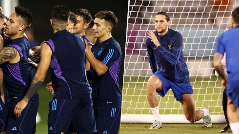 Entrenamientos de Argentina y Francia.