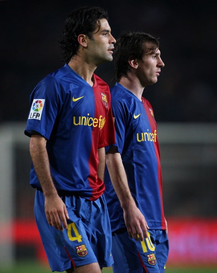 Rafa Márquez junto a Messi en su etapa con Barcelona (Getty Images)