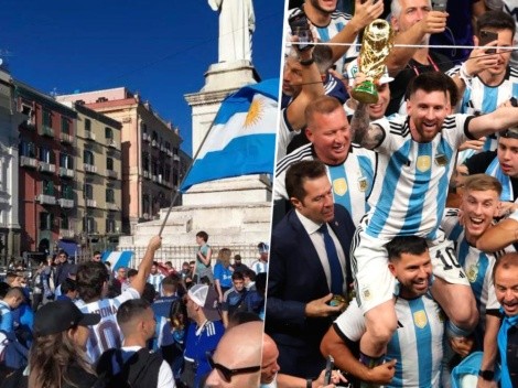 Los festejos en Nápoles por el título de Argentina en el Mundial