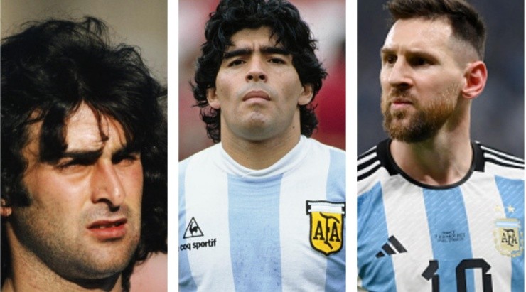 Foto Kempes: Allsport/Getty Images - Foto Maradona: Dave Cannon/Allsport/Getty Images/Hulton Archive - Foto Messi: Dan Mullan/Getty Images - Kempes, Maradona e Messi foram decisivos para os títulos mundiais da Argentina