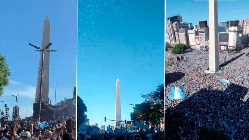 El Obelisco, pintado de celeste y blanco: los festejos de Argentina Campeón en el centro porteño