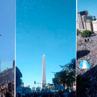 El Obelisco, pintado de celeste y blanco: los festejos de Argentina Campeón en el centro porteño