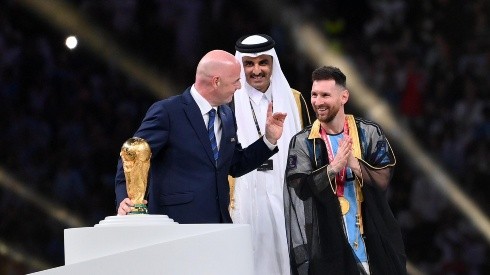 Messi en la premiación de Qatar 2022.