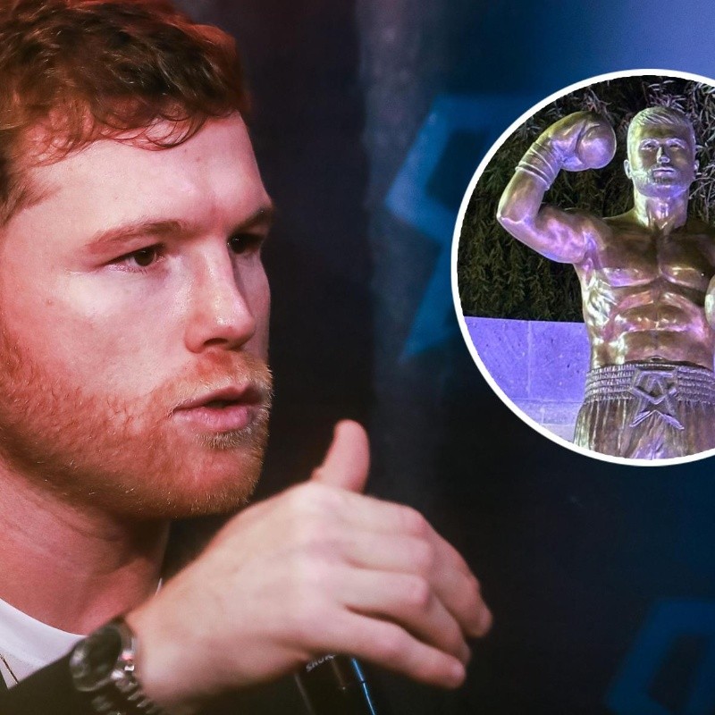 La reacción de Canelo Álvarez a la estatua con que lo homenajearon en su pueblo natal