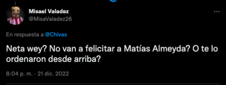 Fans de Chivas piden felicitación a Almeyda | Twitter