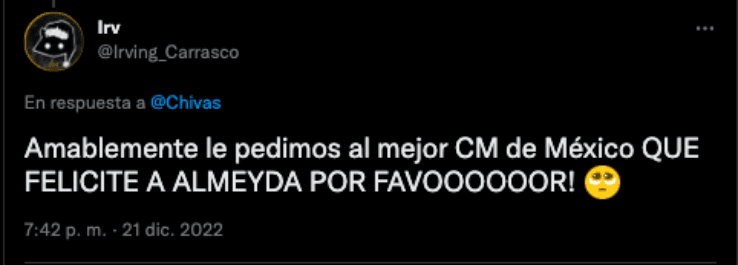Fans de Chivas piden felicitación a Almeyda | Twitter