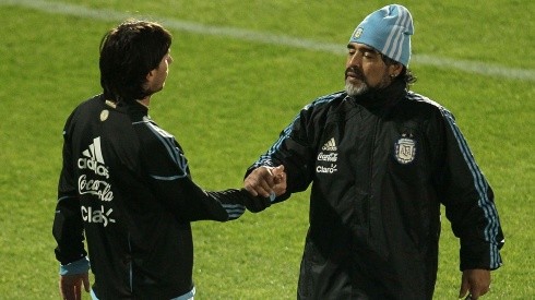 Lionel Messi y Diego Maradona, los dos mejores de la historia de la Copa del Mundo.
