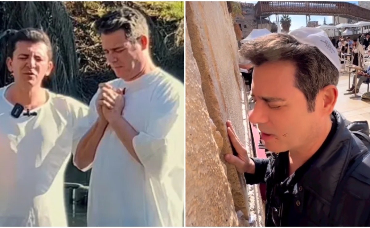 “Passion takes possession of the heart”;  Celso Portioli travels to Israel and is baptized in the waters of the Jordan River while being treated for cancer