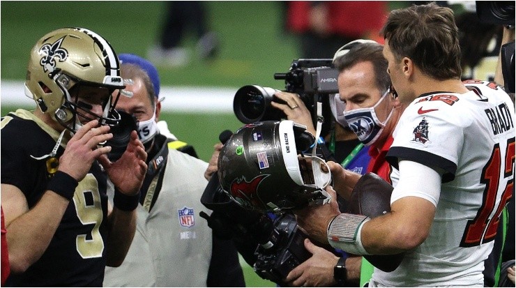 Tom Brady y Drew Brees (Foto: Chris Graythen | Getty Images)