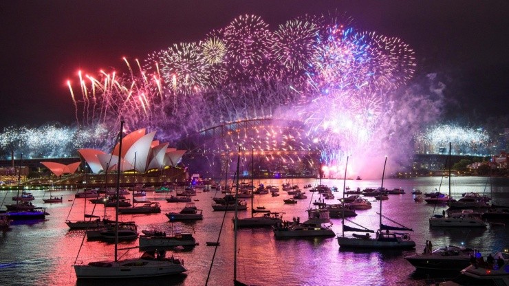 Año Nuevo festejado en Australia.