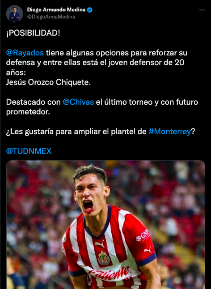 ¿Orozco Chiquete a Rayados? | Twitter