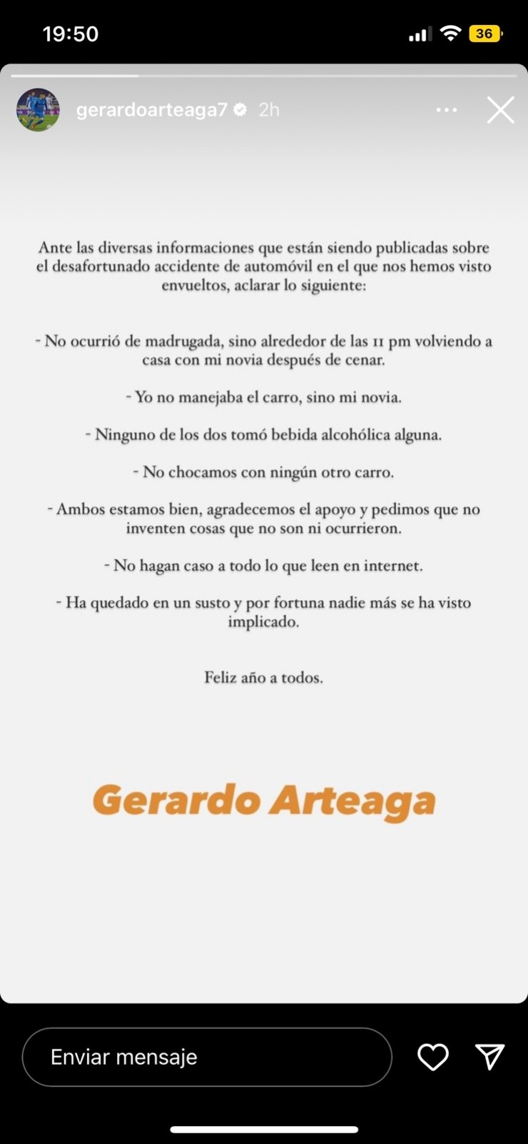 Publicación de Gerardo Arteaga | Instagram