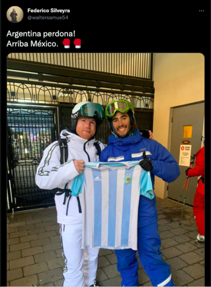 Canelo Álvarez con la camisa de Argentina | Twitter