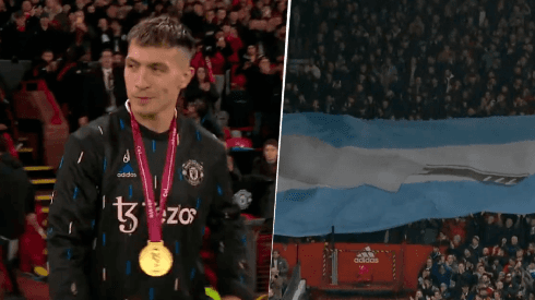 VIDEO | Con bandera incluida: el imponente recibimiento de Manchester United a Lisandro Martínez