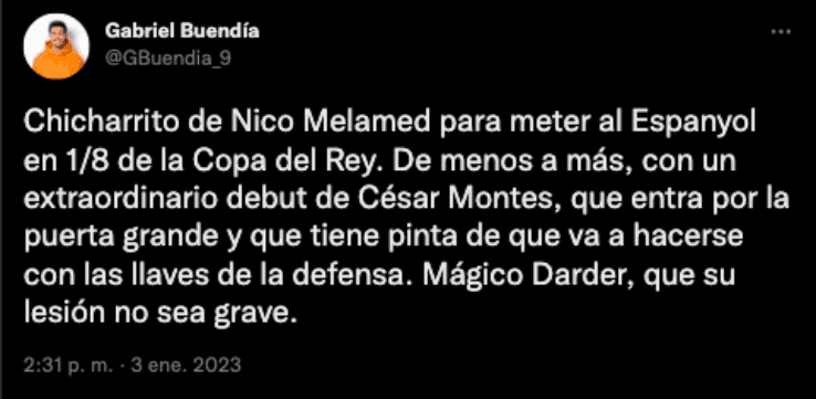 Comentarios sobre César Montes en redes | Twitter