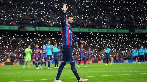 Piqué en el estadio Camp Nou.