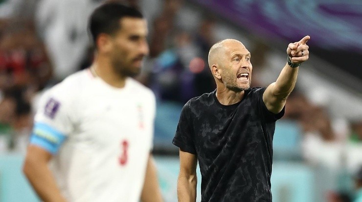 Gregg Berhalter, Head Coach of United States, calls to players during the FIFA World Cup Qatar 2022 Group B match between IR Iran and USA at Al Thumama Stadium on November 29, 2022 in Doha, Qatar. (Photo by Tim Nwachukwu/Getty Images)