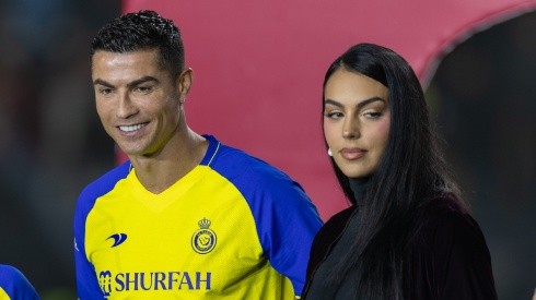Cristiano Ronaldo and Georgina Rodriguez during his presentation as Al Nassr player.