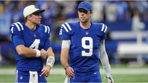 Sam Ehlinger Colts and Nick Foles of the Indianapolis Colts