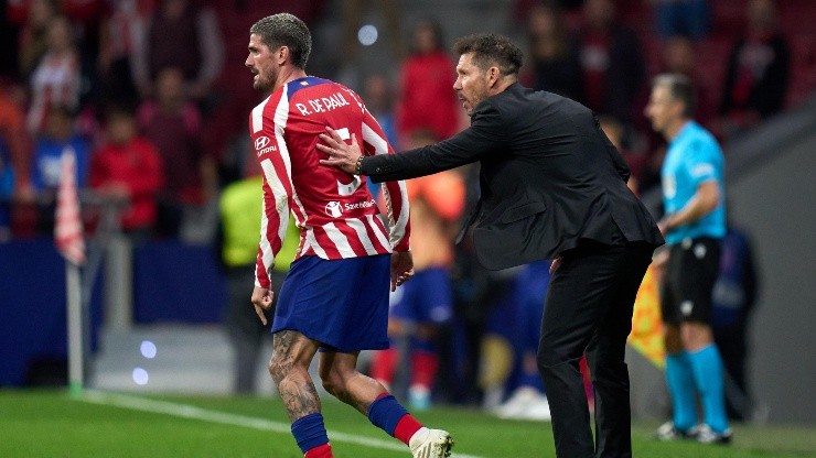 Rodrigo De Paul, por decisión de Diego Simeone, irá al banco de Atlético de Madrid vs. Barcelona.