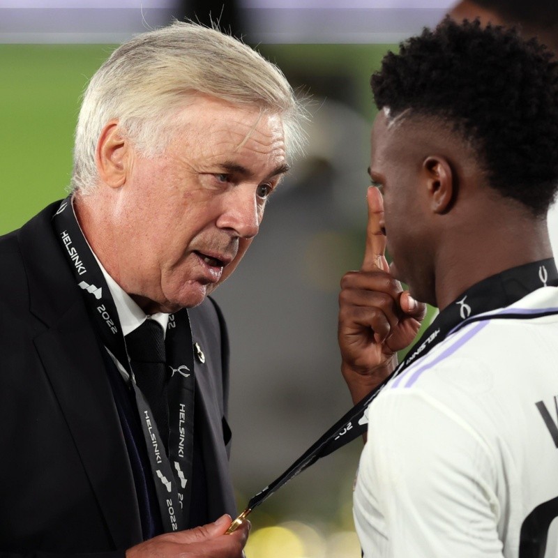 La divertida broma de Ancelotti a Vinícius por los penales en la Supercopa