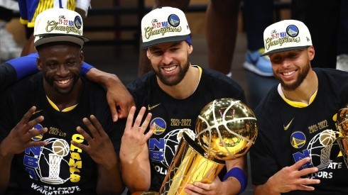 Draymond Green, Klay Thompson y Stephen Curry.