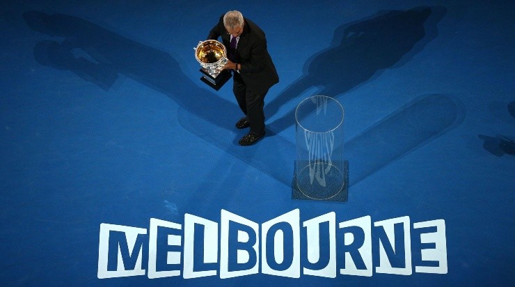 Roy Emerson, en un tributo en el Australian Open 2015 (Getty)