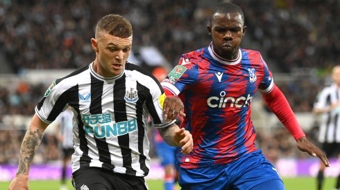 Kieran Trippier of  Newcastle and Tyrick Mitchell of Crystal Palace