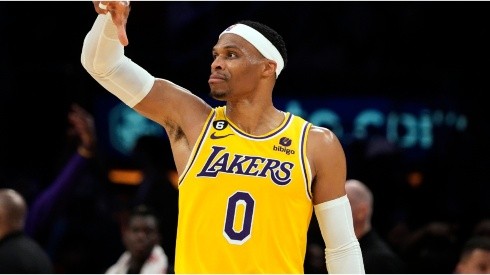 Russell Westbrook #0 of the Los Angeles Lakers
